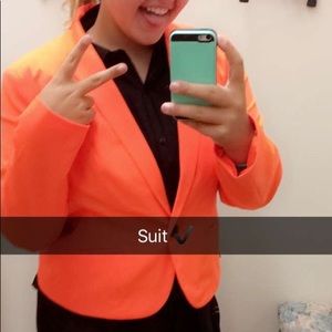 Bright orange suit jacket
